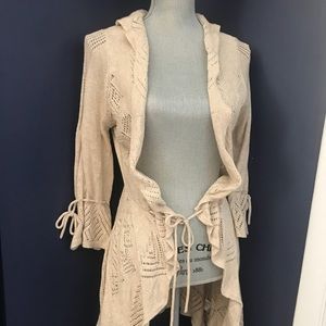 Anthropologie Openfront Knit Cardigan in Beige